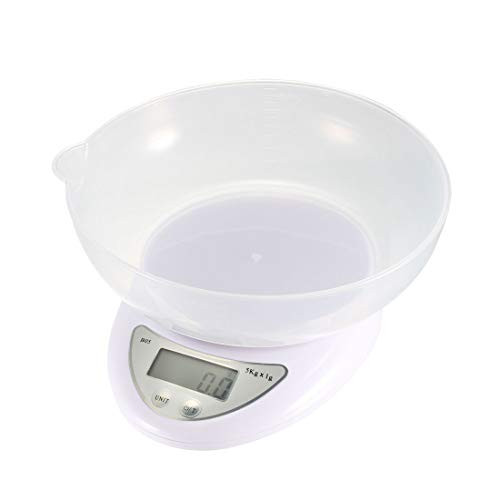 uxcell Electronic Digital Grams Scale 5kg-1g ABS Kitchen Portable Precision Baking Cooking Weighing with Bowl