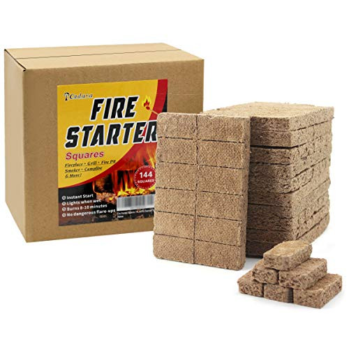 Natural Fire Starters 144 Squares Charcoal Starter for Grills Fireplace Camp Fire Pit Smokers Waterproof Firestarter for Wood Pellet Stove Quick Ligh Natural Fire Starters 144 Squares Charcoal Starter for Grills Fireplace Camp Fire Pit Smokers Waterproof Firestarter for Wood Pellet Stove Quick Ligh