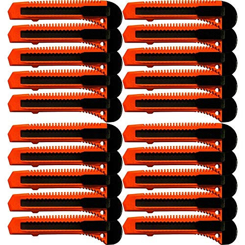 20x Bulk Utility Knife Box Cutters Snap Off Blade Neon Orange