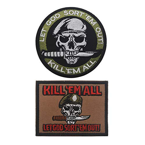 Funny Morale Patches Kill Em All Let God Sort Em Out Tactical Patch for Backpack Jacket Uniform