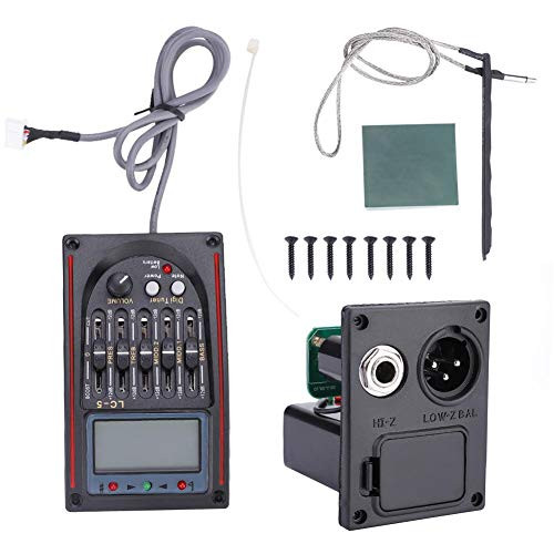 Guitar Pickup  5-Band Preamp EQ LC-5 Equalizer Tuner Piezo Pickup for Acoustic Guitars