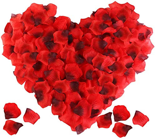 2000 Pieces Rose Petals Artificial Flower Petals for Romantic Night Valentine Day Event Party Wedding Flower Decoration -Dark Red 2000 Pcs-