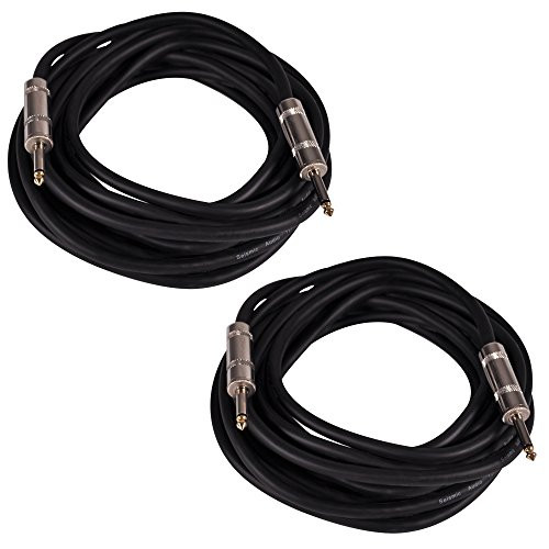 Seismic Audio - Q12TW25-2Pack - Pair of 25 Foot 1/4" to 1/4" Speaker Cables -12 Gauge 2 Conductor - 25' 1/4 Inch Speaker Cables