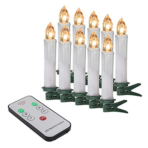 Flameless LED Taper Candles  Battery Operated LED Candle  Realistic Flickering Dripping Electric Taper Candles -Clips Taper Candles-