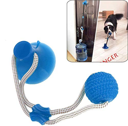 NonoGo Suction Cup Dog Toy  Pet Molar Bite Toy  Dog Multifunction Interactive Ropes Toys  Self-Playing Rubber Chew Ball Toy for Teeth Cleaning  Suitab