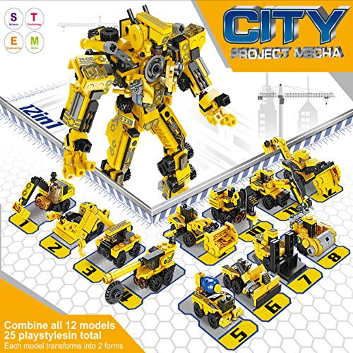 KITEOAGE Building Toys Robots Stem Building Block Construction Vehicles Toy Gifts for 5-12 Year Old Boys Girls Kids 573PCS