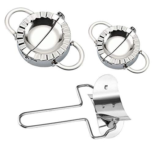 3 Pieces 7-5 cm Stainless Steel Dumplings Maker 1 Dumpling Skin Maker 2 Dumpling molds Chinese Dumpling Cutter Pie Ravioli Empanadas Press Mold Kitch 3 Pieces 7-5 cm Stainless Steel Dumplings Maker 1 Dumpling Skin Maker 2 Dumpling molds Chinese Dumpling Cutter Pie Ravioli Empanadas Press Mold Kitch