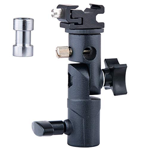 USJBGO Camera Umbrella Flash Bracket Mount  Metal speedlight Stand and hot Shoe Reflector Holder with 1-4 3-8 Screw mounting for Canon Nikon Pentax