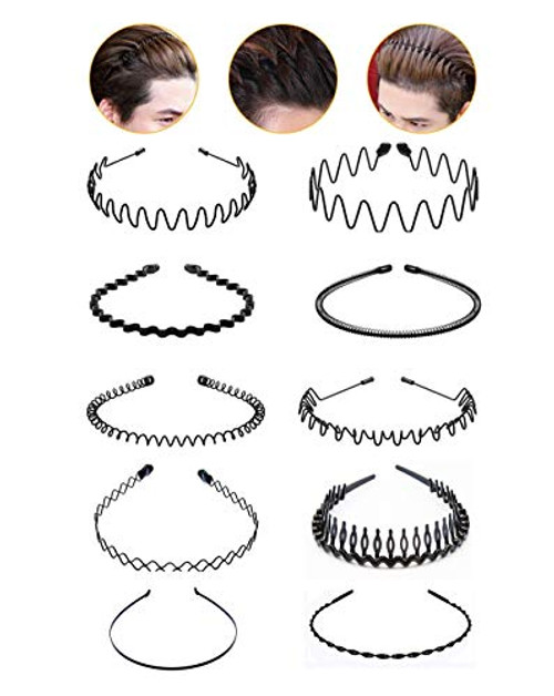 10 Pack Metal Hair Bands for Men Women Unisex Black Metal Headband Hair Hoop Spring Wavy Hairband Sports Outdoors Headbands Headwear Accessories 10 Pack Metal Hair Bands for Men Women Unisex Black Metal Headband Hair Hoop Spring Wavy Hairband Sports Outdoors Headbands Headwear Accessories