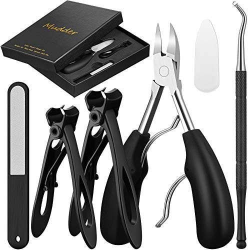 Toenail Clippers  Half Jaw Toenail Clippers for Thick Nails  16 mm Wide Jaw Opening Nail Clippers Stainless Steel Nail File and Ingrown Toenail Lifter