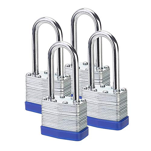 1-9-16 -40mm- Laminated Keyed Padlocks?keyed Alike Locks  2 inch Long Shackle Locks- Pack of 4