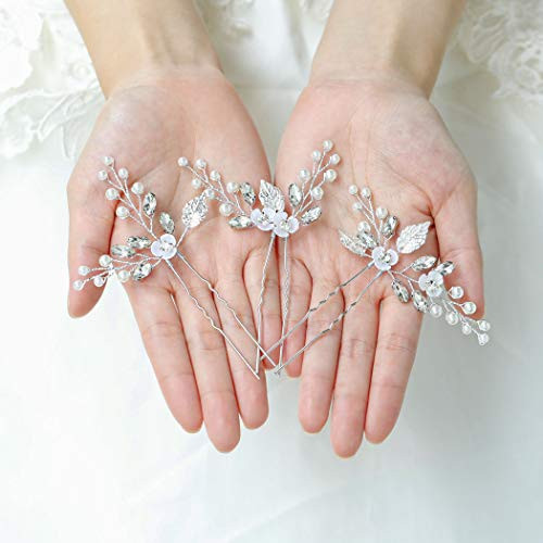 Yean Wedding Hair Pins Flower Headpiece Pearl Rhinestone Bridal Hair Accessories for Brides and Bridesmaids Yean Wedding Hair Pins Flower Headpiece Pearl Rhinestone Bridal Hair Accessories for Brides and Bridesmaids