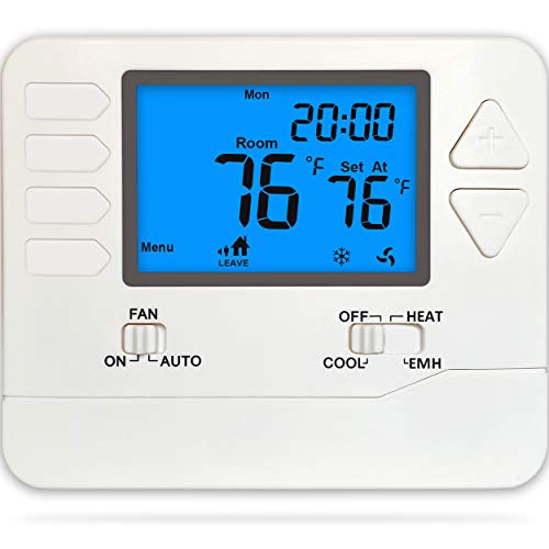 Suuwer SW725 Programmable Heat Pump Thermostat  Multi-Stage 2 Heat - 1 Cool  with 4-5 sq- inch Display