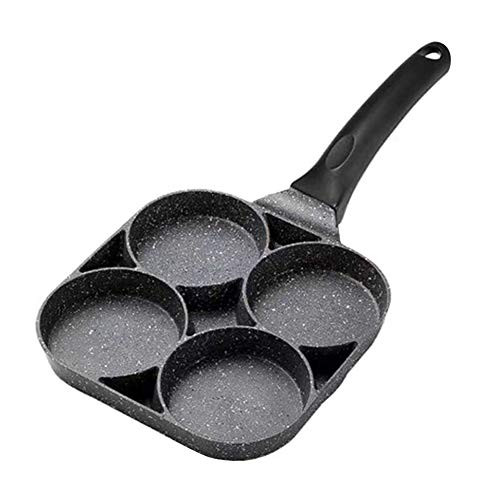 Multi Egg Frying Pan 4 Hole Burger Eggs Pancake Pan Pot Non Stick Breakfast Omelette Mold Maker With Non-Slip Long Handles