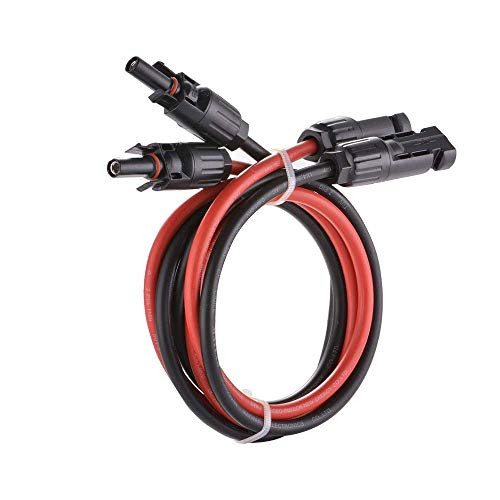 4mm² 12AWG Solar Extension Cable with Female and Male Connector Wire Solar Panel Adapter Extension Cable Solar Panel Adaptor Kit Tool - 1M  Black and Re