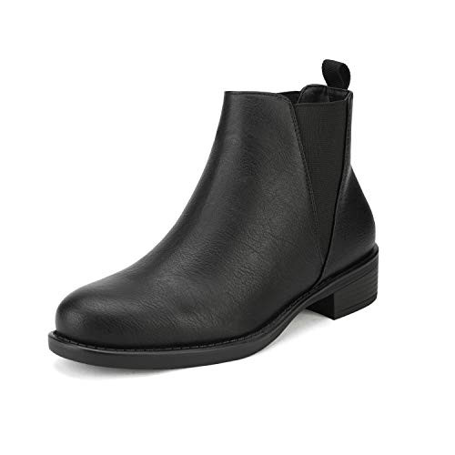 DREAM PAIRS Womens Black Pu Chelsea Ankle Boots Low Heel Booties Size 9-5 B-M- US Isabella-2 DREAM PAIRS Womens Black Pu Chelsea Ankle Boots Low Heel Booties Size 9-5 B-M- US Isabella-2