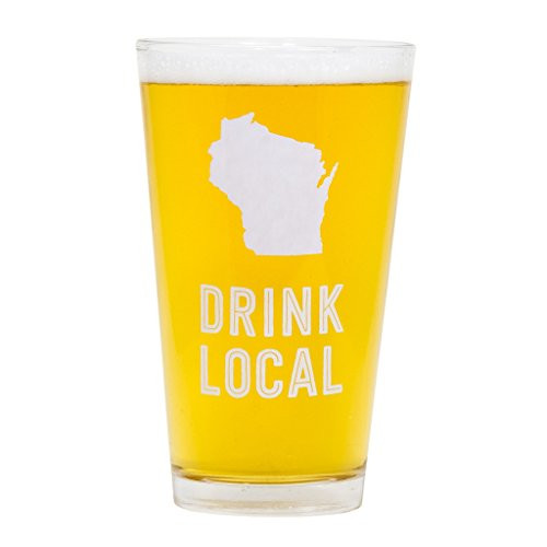 About Face Designs About Wisconsin Beer Pint Glass  16 oz  Multi-Color