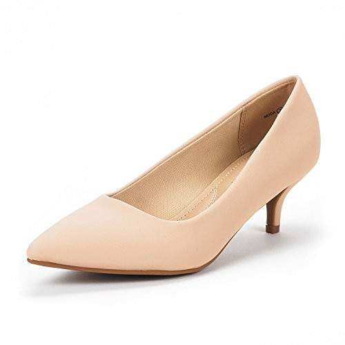 DREAM PAIRS Womens Moda Nude Nubuck Low Heel DOrsay Pointed Toe Pump Shoes Size 7-5 M US