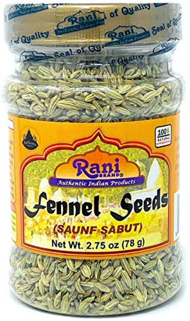 Rani Fennel Seeds -Saunf Sabut- Whole Spice 2-75oz -85g- All Natural ~ Gluten Free Ingredients - NON-GMO - Vegan - Indian Origin Rani Fennel Seeds -Saunf Sabut- Whole Spice 2-75oz -85g- All Natural ~ Gluten Free Ingredients - NON-GMO - Vegan - Indian Origin