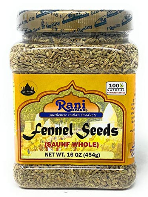 Rani Fennel Seeds -Saunf Sabut- Whole Spice 16oz -454g- All Natural ~ Gluten Free Ingredients - NON-GMO - Vegan - Indian Origin Rani Fennel Seeds -Saunf Sabut- Whole Spice 16oz -454g- All Natural ~ Gluten Free Ingredients - NON-GMO - Vegan - Indian Origin