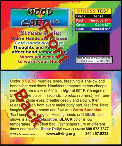 Stress Cards Mood Cards - MC 40 heavy cardstock 100