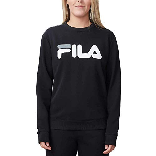 Fila Ladies Heritage French Terry Crewneck Long Sleeve Sweatshirt Black Large