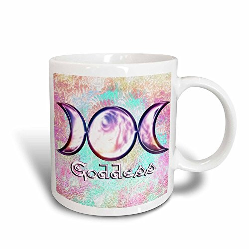 3dRose Triple Moon Goddess Wiccan Symbol Surreal Digital Art Magic Transforming Mug  11 oz  Black-White
