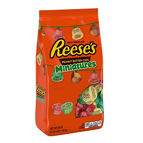 REESES Christmas Candy Holiday Peanut Butter Cup Miniatures 36 oz-