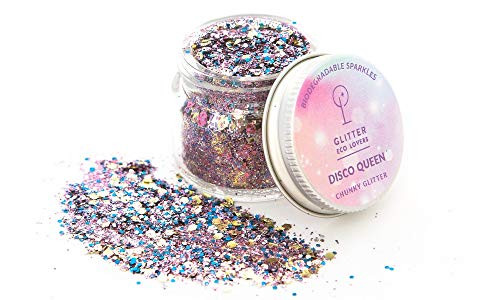 Disco Queen biodegradable chunky eco glitter -8g- by Eco Lovers- Glitter for face  body and hair Rave-Festival-Party