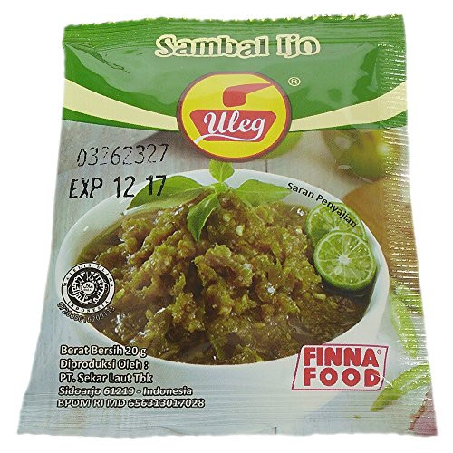 Finna Uleg Sambal Ijo -Green Chili Sauce-  20 gram -Pack of 10-