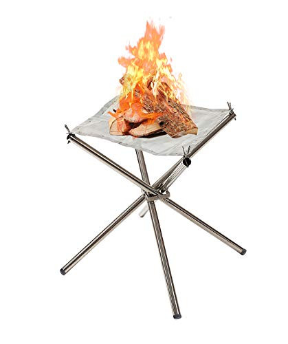 HOME RIGHT Portable Fire Pit Outdoor  16-5 Inch Camping Fire Pit Foldable  Collapsing Steel Mesh Fireplace - Suit for Camping  Backyard and Garden