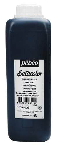 Pebeo Setacolor Light Fabrics Paint 1-Liter Bottle, Black