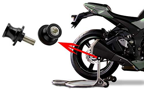 2pcs 8MM M8 X1-5 Motorcycle Swing arm Sliders Spools CNC Swing Arm Stand Screw Black