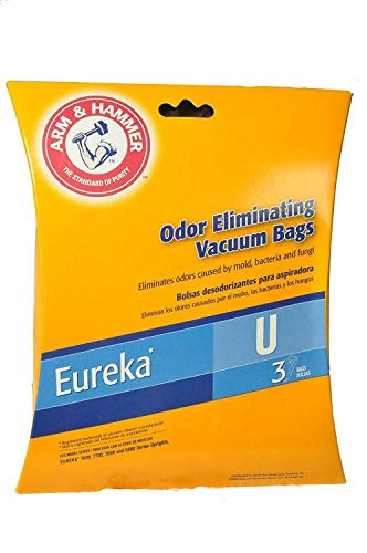 Replacement for Eureka  62599A  Arm and Hammer Type U Vacuum Cleaner Paper Bags 3pk