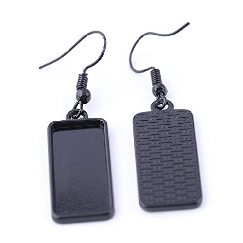 20pcs Black Rectangle Cabochon Earring Base Setting Blanks 10x25mm Dia Earrings Bezel Trays for Jewelry Making 20pcs Black Rectangle Cabochon Earring Base Setting Blanks 10x25mm Dia Earrings Bezel Trays for Jewelry Making