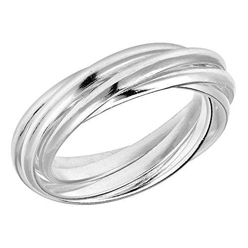 AeraVida Interconnected Puzzle 5 Band -925 Sterling Silver Ring -9-