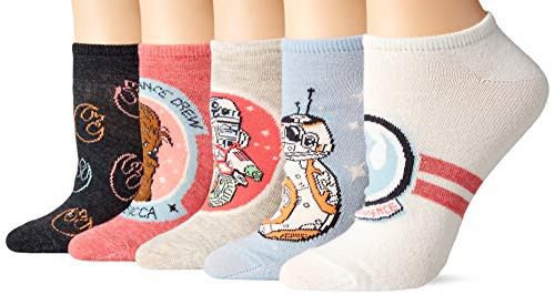 Star Wars womens Star Wars 5 Pack No Show Casual Sock  Assorted Pink Multi  9 11 US