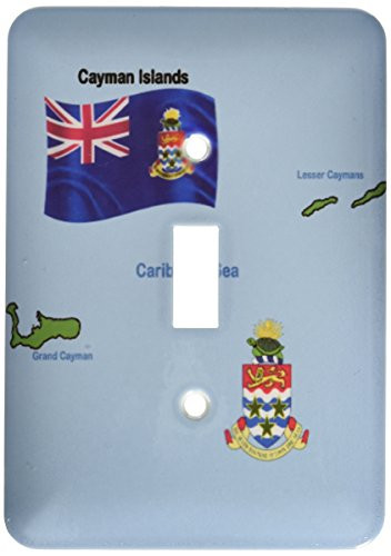 3dRose lsp-47679-1 Flag and Map Islands shoeing Both Grand Lesser Caymans and The Coat of Arms Toggle Switch