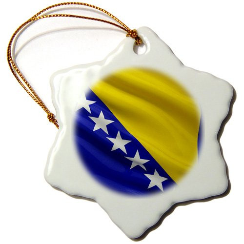 3dRose ORN-180013-1 Flag of Bosnia and Herzegovina Wavingin The Wind Snowflake Ornament Porcelain 3-Inch 3dRose ORN-180013-1 Flag of Bosnia and Herzegovina Wavingin The Wind Snowflake Ornament Porcelain 3-Inch