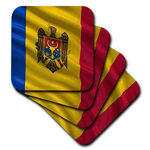 3dRose cst-180004-3 Flag of Moldova Waving in The Wind-Ceramic Tile Coasters  Set of 4