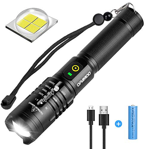 Rechargeable Tactical Flashlight LED Flashlight High Lumen 5 Modes Zoomable Waterproof Emergency Powerbank Super Bright Tactical Torch for Dog Walking Rechargeable Tactical Flashlight LED Flashlight High Lumen 5 Modes Zoomable Waterproof Emergency Powerbank Super Bright Tactical Torch for Dog Walking