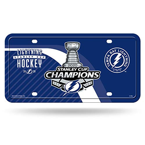 Rico Industries NHL Tampa Bay Lightning Unisex Metal License Plate Tag  Blue  5-5-inches -MTG92SC20-