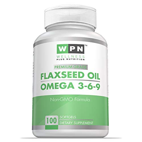 WPN Supplements Flaxseed Oil 1000 mg - Omega 3-6-9 - Premium Grade - Non GMO Formula - 100 Softgels - Made with Organic Flaxseed Oil