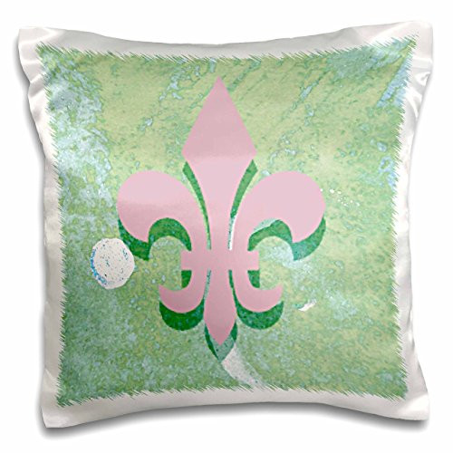 3dRose Fleur De Lis Digital Art - Pillow Case  16 by 16-inch -pc-6465-1-