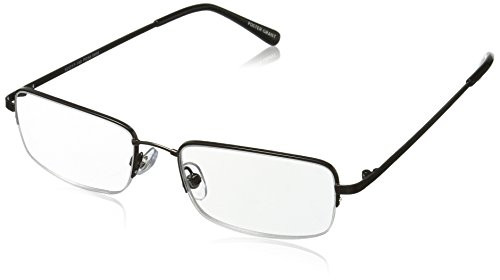 Foster Grant Mens HF22 Rectangular Reading Glasses  Gunmetal-Transparent  52 mm - 1-5