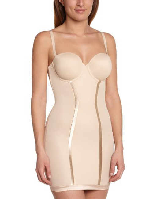 Maidenform Flexees Womens Shapewear Strapless Full Slip  Latte Lift  38B