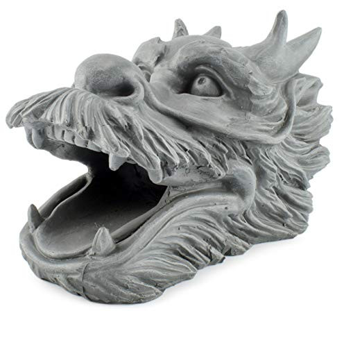 Cornucopia Dragon Garden Downspout Sculpture Splash Block Anchor for Downspout Extension