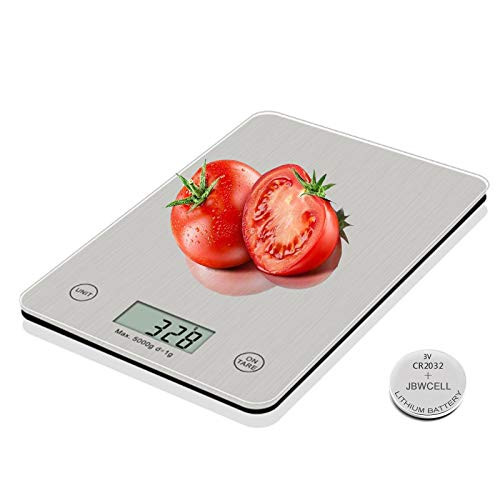 Food Scale  11lb Digital Kitchen Scale Weight Grams and oz for Cooking Baking  1g-0-1oz Precise Graduation  Stainless Steel and Tempered Glass