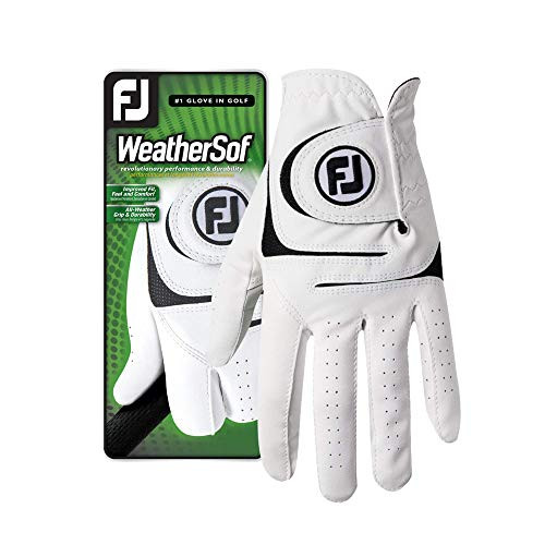 FootJoy Mens WeatherSof Golf Glove White Large  Worn on Left Hand