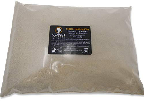 Radiant Complex Sodium Bentonite Clay Powder - Indian Healing Clay - 100 Pure Sodium Bentonite - DYI Clay Face Mask - 5 lbs